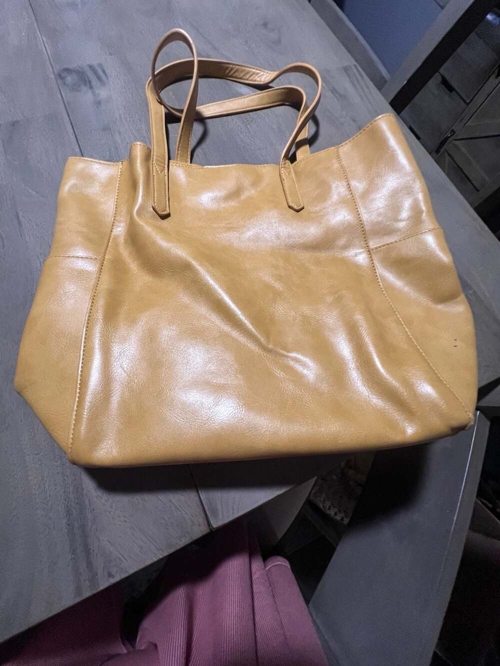 Joy Susan Vegan Leather Brown Tote Shoulder Bag Purse